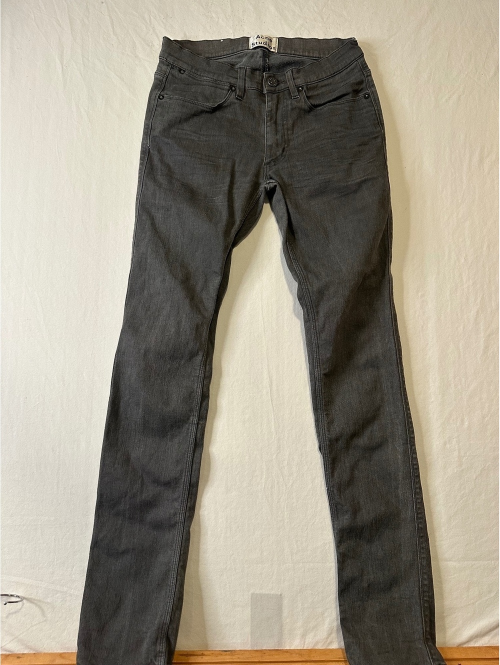 Acne Studios Max Shadow Gray Stretch Jeans Men’s 32x32 Slim Denim